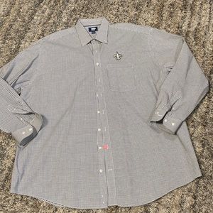 Cutter & Buck men’s button-down plaid dress shirt, New Orleans Saints sz 3XLT